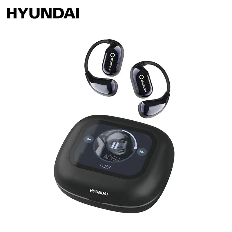 HYUNDAI HY-Q18 Pro Bluetooth Wireless Earbuds with Touch Display, Mobile App Translation Support, Smart Headphones for Music and Calls, Compatible with Android and iOS