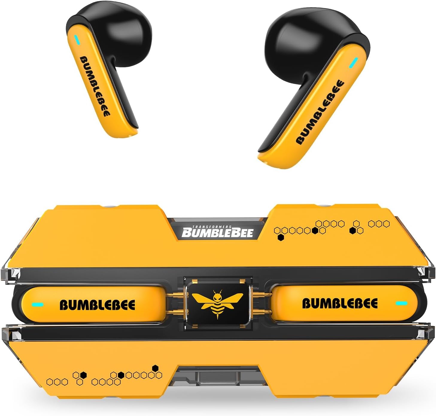 Bumblebee Bluetooth 5.4 Wireless Earbuds with ENC Noise Cancelling Microphone | Durable Alloy Case | Immersive Sound for Gaming and Commute | Yellow