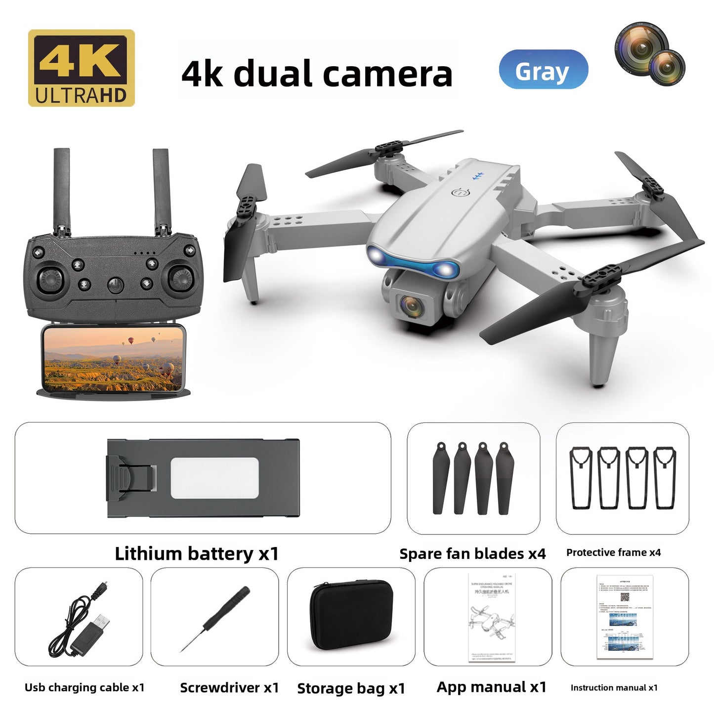 Drone Compacto E99 Pro con Cámara Dual 4K y Flujo Óptico