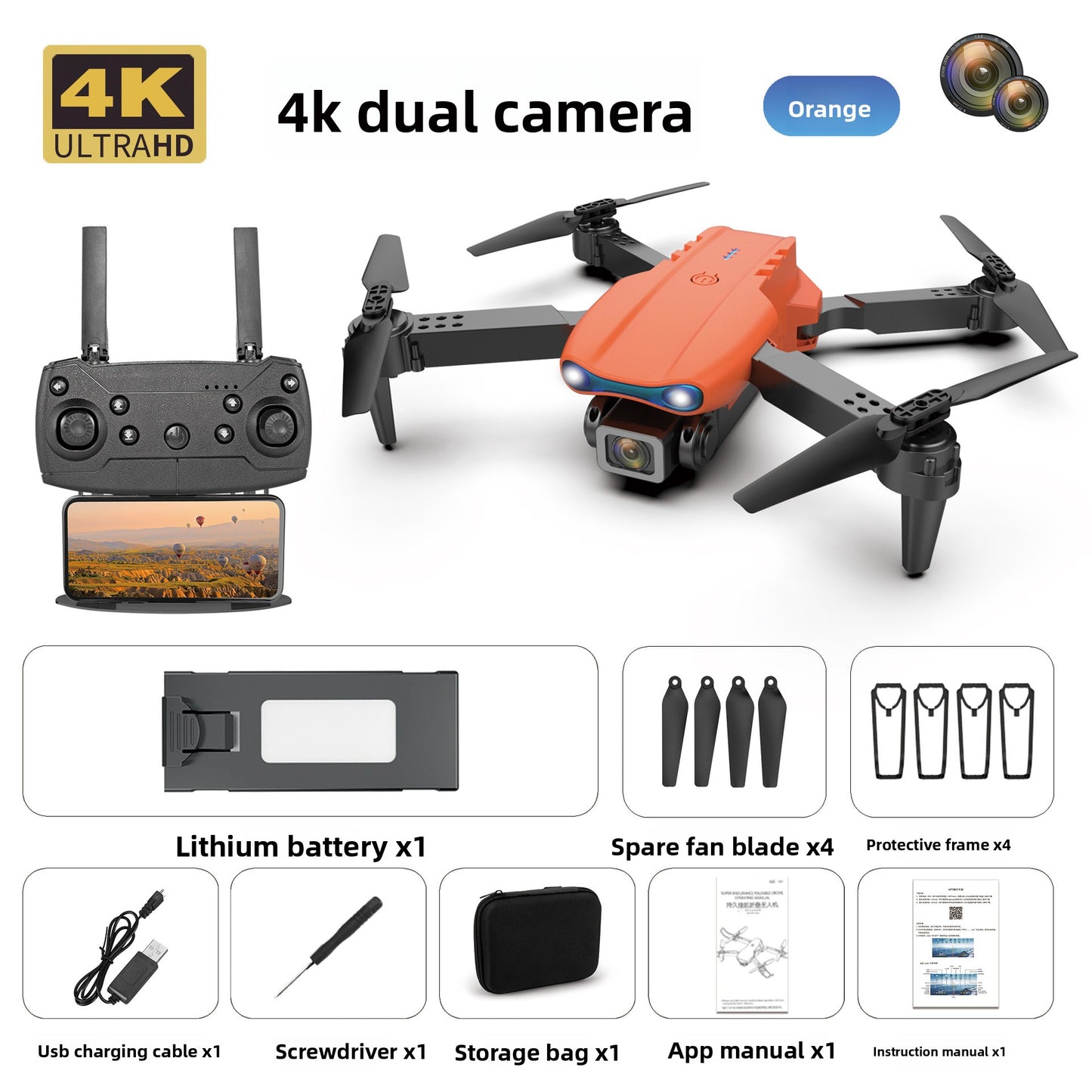 Drone Compacto E99 Pro con Cámara Dual 4K y Flujo Óptico